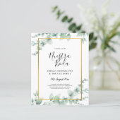 Papier BUDGET NUESTRA BODA Eucalyptus GOLD QR CODE Flye (Debout devant)