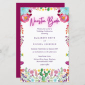 Papier BUDGET Nuestra Boda Fleurs Mariage Inviter A9 (Devant / Derrière)