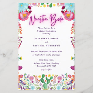 Papier BUDGET Nuestra Boda Fleurs Mariage Inviter A9