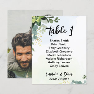 Papier BUDGET Numéro de tableau Siège Verdure Eucalyptus
