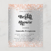 Papier Budget nuptiale douche argent rose or invitation (Devant)