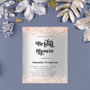 Papier Budget nuptiale douche argent rose or invitation