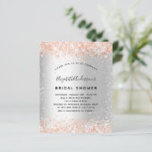 Papier Budget nuptiale douche argent rose or invitation (Debout devant)
