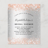 Papier Budget nuptiale douche argent rose or invitation (Devant)