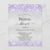 Papier Budget nuptiale douche argent violet invitation (Devant)