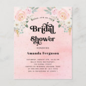 Papier Budget nuptiale douche blush floral médias sociaux (Devant)