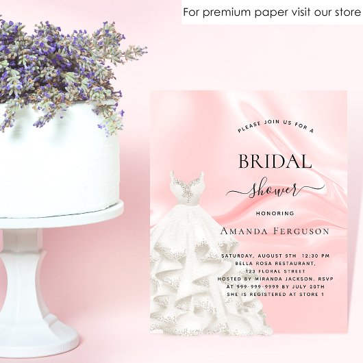 Papier Budget nuptiale douche rose pâle invitation