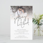 Papier Budget Obtenir Hitched Photo QR Wedding Invitation (Debout devant)
