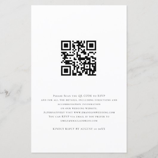 Papier Budget Obtenir Hitched Photo QR Wedding Invitation (Dos)
