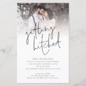 Papier Budget Obtenir Hitched Photo QR Wedding Invitation (Devant)