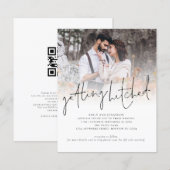 Papier Budget Obtenir Hitched Photo QR Wedding Invitation (Devant / Derrière)