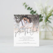 Papier Budget Obtenir Hitched Photo QR Wedding Invitation (Debout devant)
