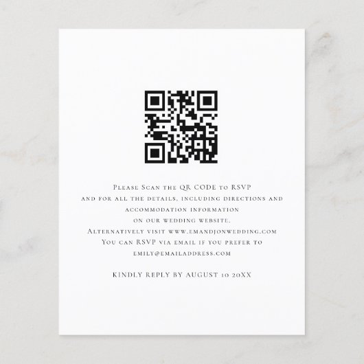 Papier Budget Obtenir Hitched Script QR Wedding Invitatio (Dos)