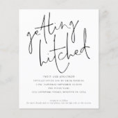 Papier Budget Obtenir Hitched Script QR Wedding Invitatio (Devant)