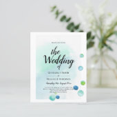 Papier BUDGET Ocean Sea Glass Ombre Turquoise Blue Mariag (Debout devant)