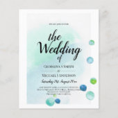 Papier BUDGET Ocean Sea Glass Ombre Turquoise Blue Mariag (Devant)