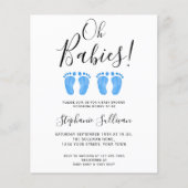 Papier Budget Oh Babies Twins Baby shower Invitation (Devant)