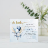 Papier Budget Oh Baby Blue Gold Boho Baby shower garçon (Debout devant)
