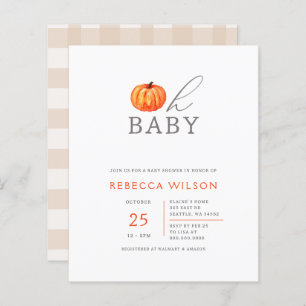 Papier Budget Oh Baby Citrouille Baby shower neutre entre