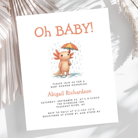 Papier Budget Oh Baby Cute Axolotl Baby Shower