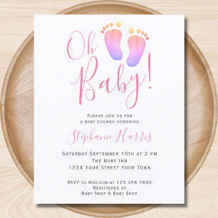 Papier Budget Oh Baby Girl's Baby shower Invitation