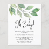 Papier Budget Oh Baby Green Baby shower Invitation (Devant)