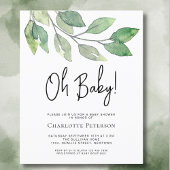 Papier Budget Oh Baby Green Baby shower Invitation
