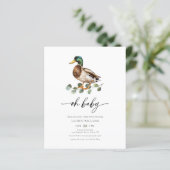 Papier Budget Oh Baby Mallard Canard Baby shower Invitati (Debout devant)