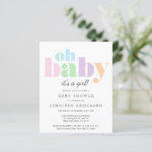 Papier Budget Oh Baby Pastel Baby shower Invitation (Debout devant)