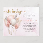 Papier Budget Oh Baby Rose or Boho Baby shower fille (Devant)
