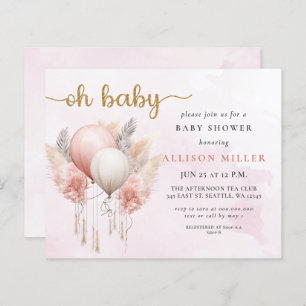 Papier Budget Oh Baby Rose or Boho Baby shower fille