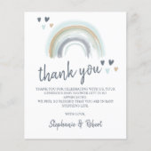 Papier Budget Oh Baby shower Blue Boho Rainbow Merci (Devant)