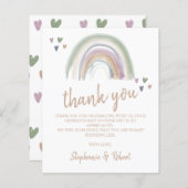 Papier Budget Oh Baby shower Boho Rainbow Merci (Devant / Derrière)