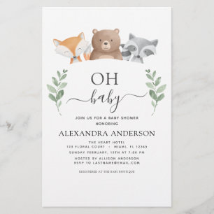 Papier Budget Oh Baby shower Woodland Invitations