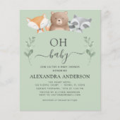 Papier Budget Oh Baby shower Woodland Invitations (Devant)
