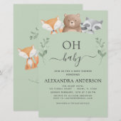 Papier Budget Oh Baby shower Woodland Invitations (Devant / Derrière)