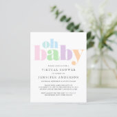 Papier Budget Oh Baby Virtual Baby shower Invitation (Debout devant)