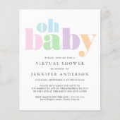 Papier Budget Oh Baby Virtual Baby shower Invitation (Devant)