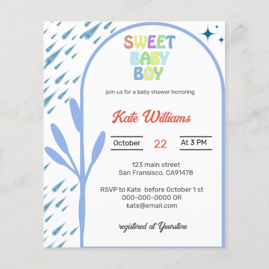 Papier Budget Oh Boy Baby shower Invitation (Devant)