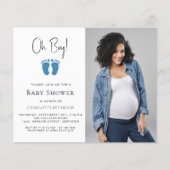 Papier Budget Oh Boy Baby shower Photo Invitation (Devant)