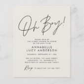 Papier budget oh Boy baby shower script crème neutre (Devant)
