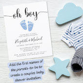 Papier Budget Oh Boy Blue Baby shower Invitation