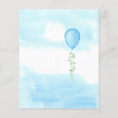 Papier Budget Oh Boy Blue Balloon Baby shower Invitation (Dos)