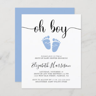 Papier Budget Oh Boy Blue Drive Par Baby shower Invitatio