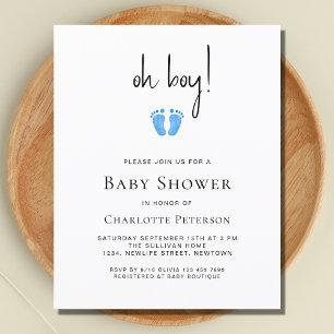 Papier Budget Oh Boy Boy's Baby shower Invitation