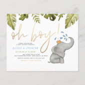 Papier Budget Oh Boy ! Elephant and Leaves Cute Baby Show (Devant)
