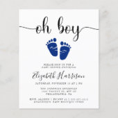 Papier Budget Oh Boy Marine Baby shower bleu Invitation (Devant)