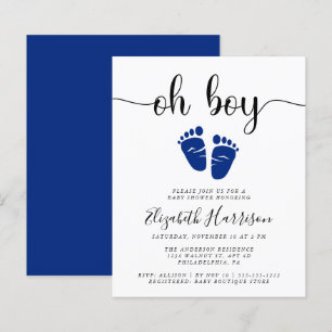 Papier Budget Oh Boy Marine Baby shower bleu Invitation