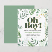 Papier Budget Oh garçon Baby shower aquarelle Parties sci (Devant / Derrière)