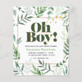 Papier Budget Oh garçon Baby shower aquarelle Parties sci (Devant)